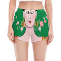 Frida Kahlo And Pink Floral Print Women's Split Running Shorts