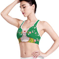 Frida Kahlo And Pink Floral Print Women's Sports Bra
