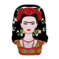 Frida Kahlo And Pink Flower Print Baby Seat Cover