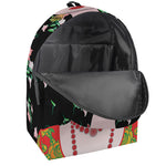 Frida Kahlo And Pink Flower Print Backpack