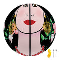 Frida Kahlo And Pink Flower Print Basketball