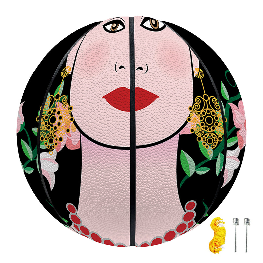 Frida Kahlo And Pink Flower Print Basketball