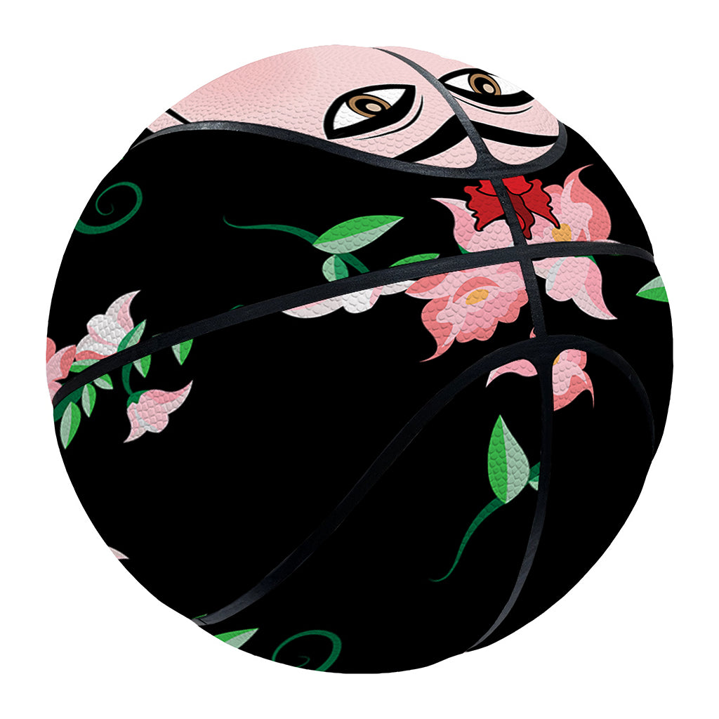 Frida Kahlo And Pink Flower Print Basketball