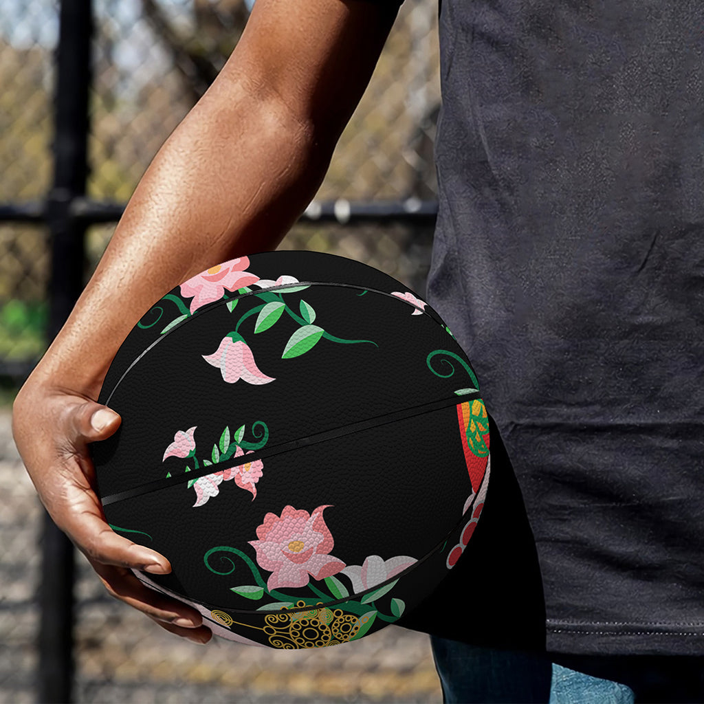 Frida Kahlo And Pink Flower Print Basketball