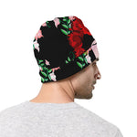 Frida Kahlo And Pink Flower Print Beanie