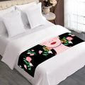 Frida Kahlo And Pink Flower Print Bed Runner