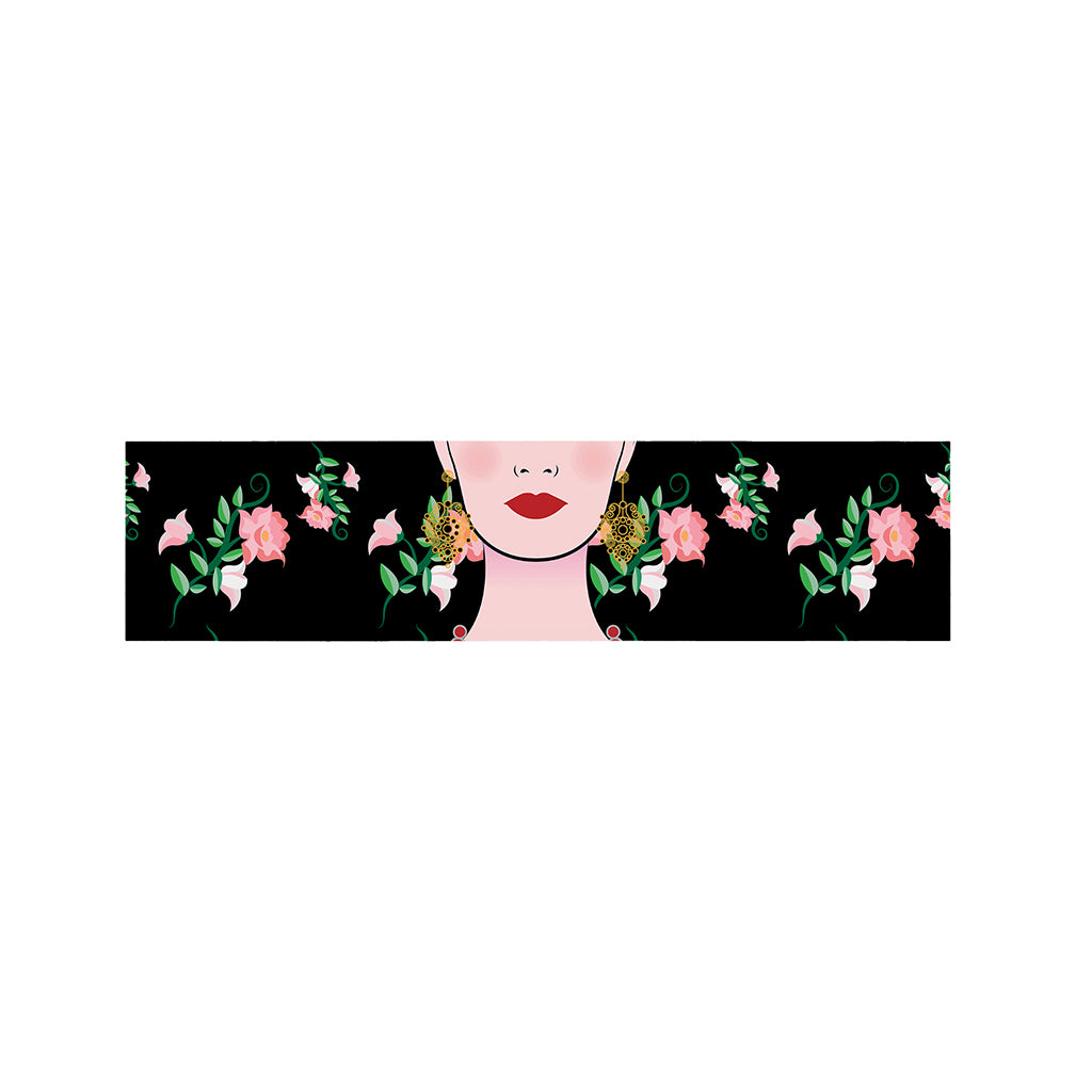 Frida Kahlo And Pink Flower Print Bed Runner
