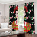 Frida Kahlo And Pink Flower Print Dimout Grommet Curtains