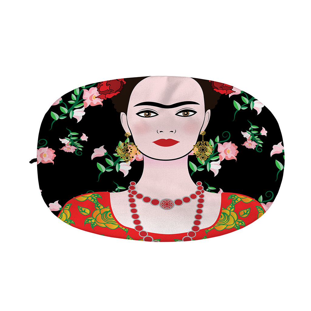 Frida Kahlo And Pink Flower Print Car Side Mirror Covers