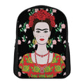 Frida Kahlo And Pink Flower Print Casual Backpack