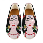 Frida Kahlo And Pink Flower Print Casual Shoes