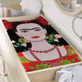 Frida Kahlo And Pink Flower Print Changing Pad Cover