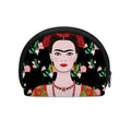Frida Kahlo And Pink Flower Print Coin Purse