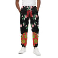 Frida Kahlo And Pink Flower Print Cotton Sweatpants