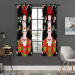 Frida Kahlo And Pink Flower Print Curtain