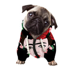 Frida Kahlo And Pink Flower Print Dog Zip Up Hoodie