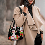 Frida Kahlo And Pink Flower Print Double Strap Bible Bag