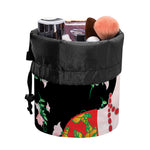 Frida Kahlo And Pink Flower Print Drawstring Makeup Bag