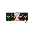 Frida Kahlo And Pink Flower Print Extended Mouse Pad