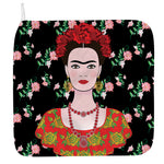 Frida Kahlo And Pink Flower Print Hand Towel