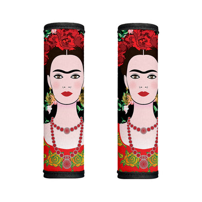 Frida Kahlo And Pink Flower Print Handle Covers