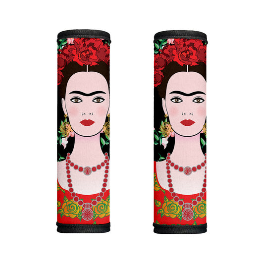 Frida Kahlo And Pink Flower Print Handle Covers