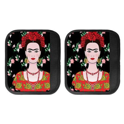 Frida Kahlo And Pink Flower Print Handle Covers