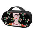 Frida Kahlo And Pink Flower Print Portable Cooler Travel Case