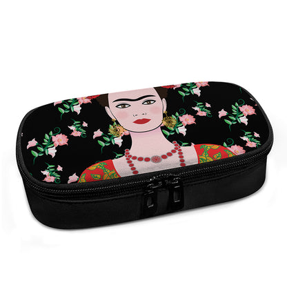 Frida Kahlo And Pink Flower Print Insulin Cooler Travel Case