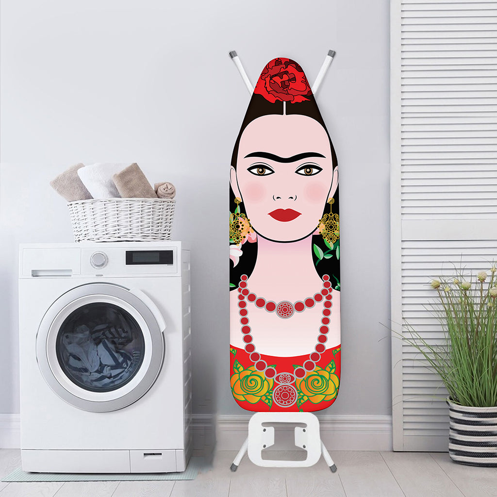 Frida Kahlo And Pink Flower Print Ironing Board Cover