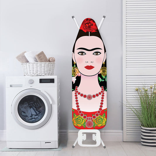 Frida Kahlo And Pink Flower Print Ironing Board Cover