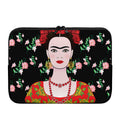 Frida Kahlo And Pink Flower Print Laptop Sleeve
