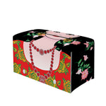 Frida Kahlo And Pink Flower Print Leather Tissue Box Cover
