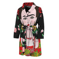 Frida Kahlo And Pink Flower Print Men's Bathrobe