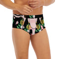 Frida Kahlo And Pink Flower Print Men's Briefs