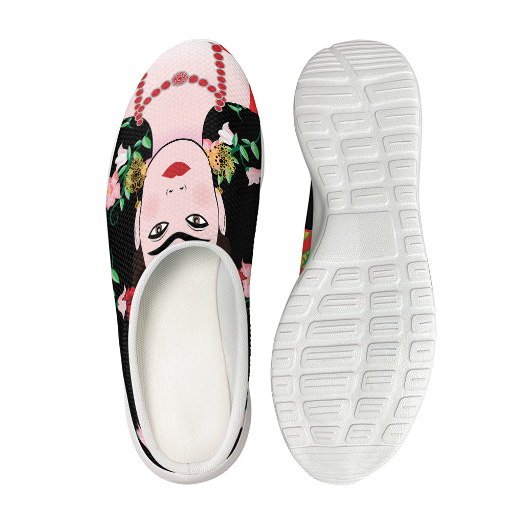 Frida Kahlo And Pink Flower Print Mesh Casual Shoes