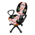Frida Kahlo And Pink Flower Print Office Chair Cover