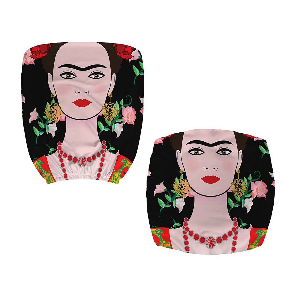Frida Kahlo And Pink Flower Print Office Chair Cover