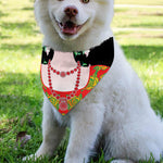 Frida Kahlo And Pink Flower Print Over The Collar Dog Bandana