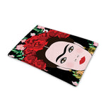 Frida Kahlo And Pink Flower Print Pet Cooling Mat Cover