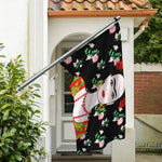 Frida Kahlo And Pink Flower Print Polyester Flag