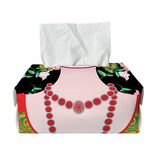 Frida Kahlo And Pink Flower Print Rectangle Tissue Box Cover