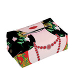 Frida Kahlo And Pink Flower Print Rectangle Tissue Box Cover