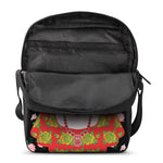 Frida Kahlo And Pink Flower Print Rectangular Crossbody Bag