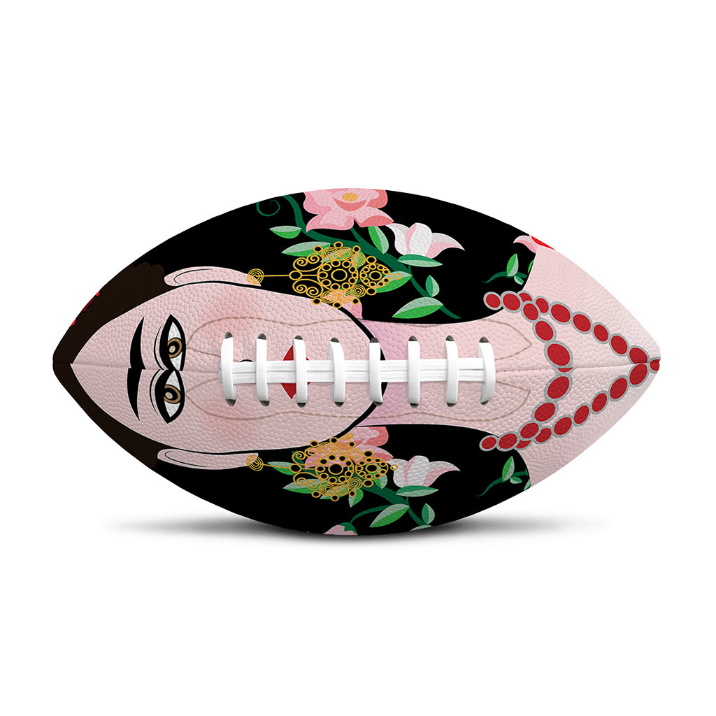 Frida Kahlo And Pink Flower Print Rugby Ball