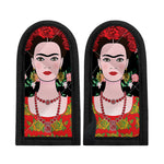 Frida Kahlo And Pink Flower Print Skillet Handle Cover