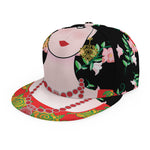 Frida Kahlo And Pink Flower Print Snapback Cap