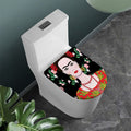 Frida Kahlo And Pink Flower Print Toilet Lid Cover