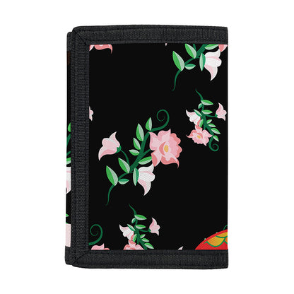 Frida Kahlo And Pink Flower Print Trifold Wallet