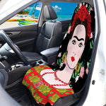 Frida Kahlo And Pink Flower Print Waterproof Car Seat Cover